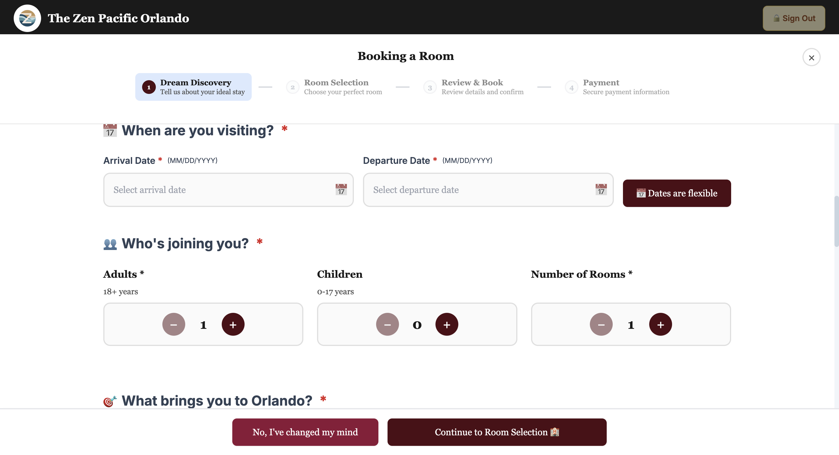 Deterministic booking workflow