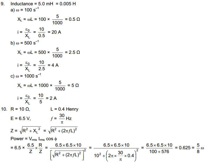 Alternating current HC Verma Concepts of Physics Solutions