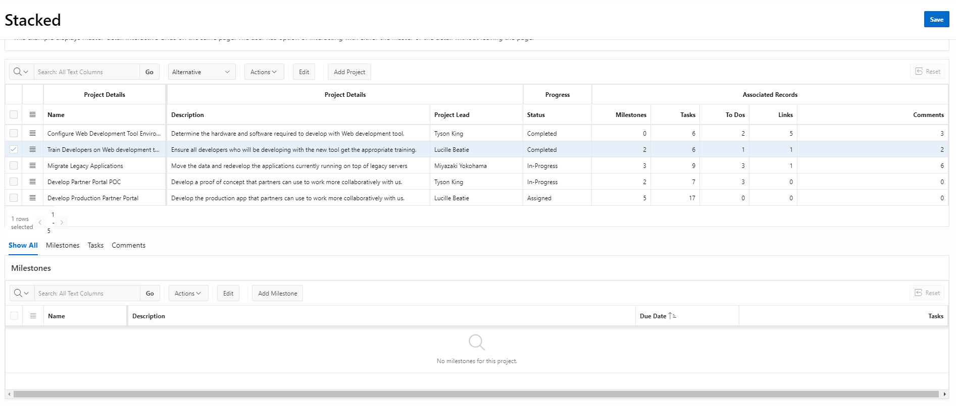 Master- Detail not show record after change report - Oracle Forums