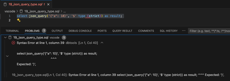 Bug: Syntax Error When Using JSON_QUERY with TYPE STRICT/LAX - Oracle ...