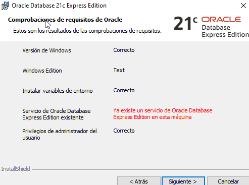 Problem Installing Oracle Database Express 21c (sudden Interruption Of ...