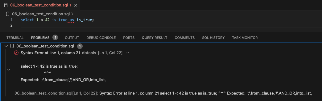Bug: Syntax error When Using BOOLEAN Test Condition - Oracle Forums