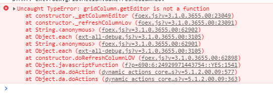 Refresh column edit LOV erroring out - Oracle Forums