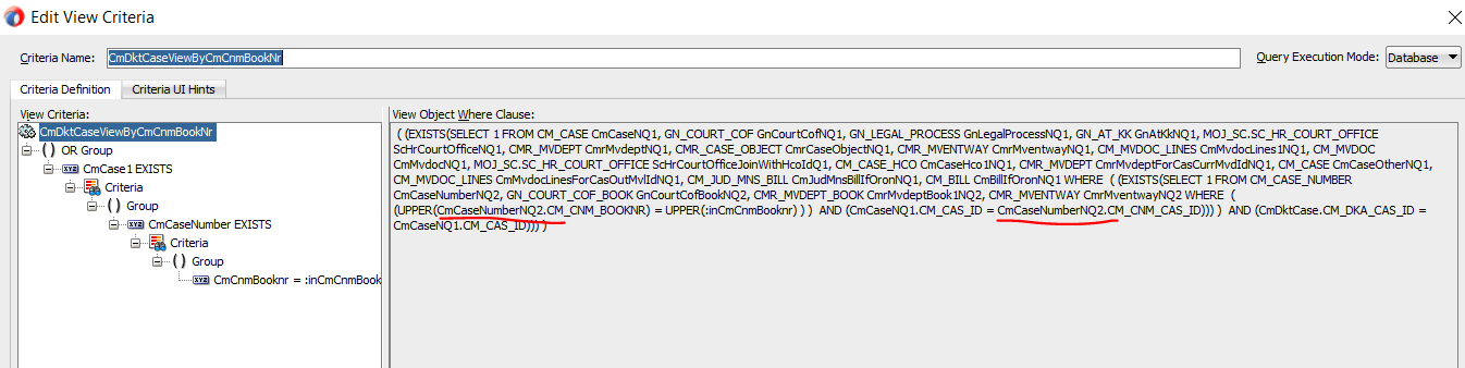 SQL Query different from ViewCriteria - Oracle Forums