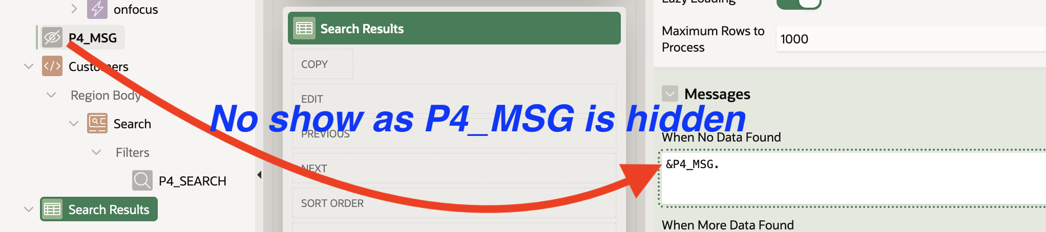 Customize Reports 'When No Data Found' message - Oracle Forums