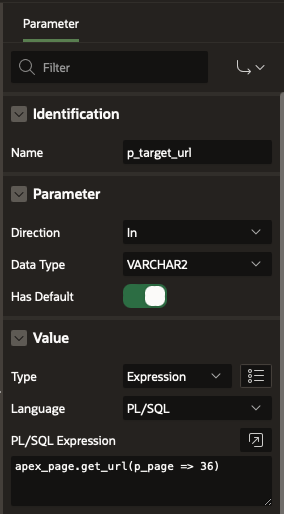 P_TARGET_URL Parameter Format - Oracle Forums