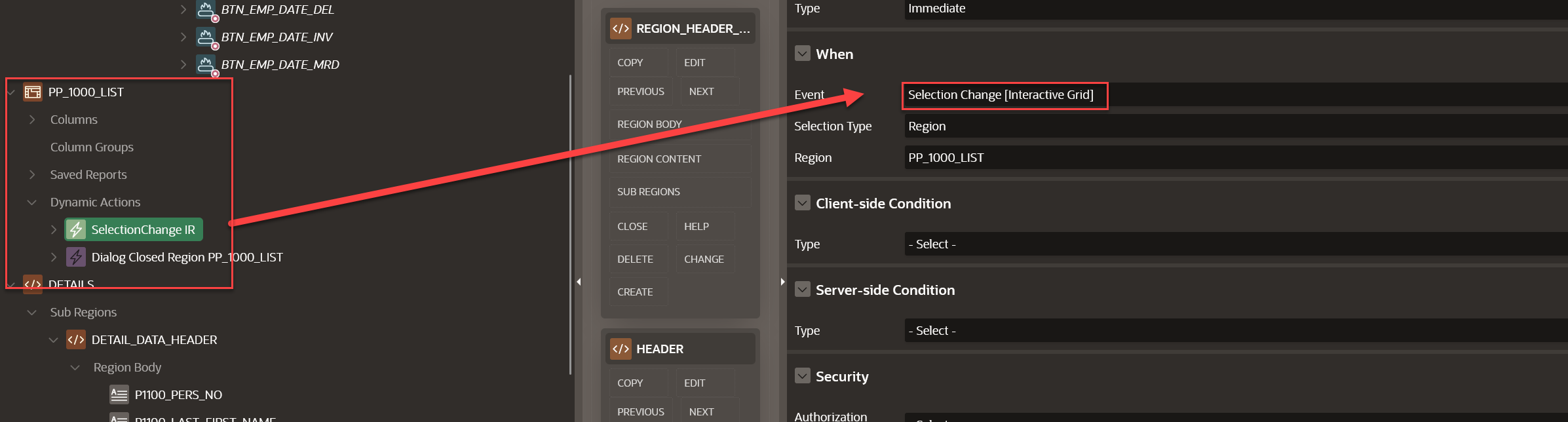 oracle apex interactive grid view change