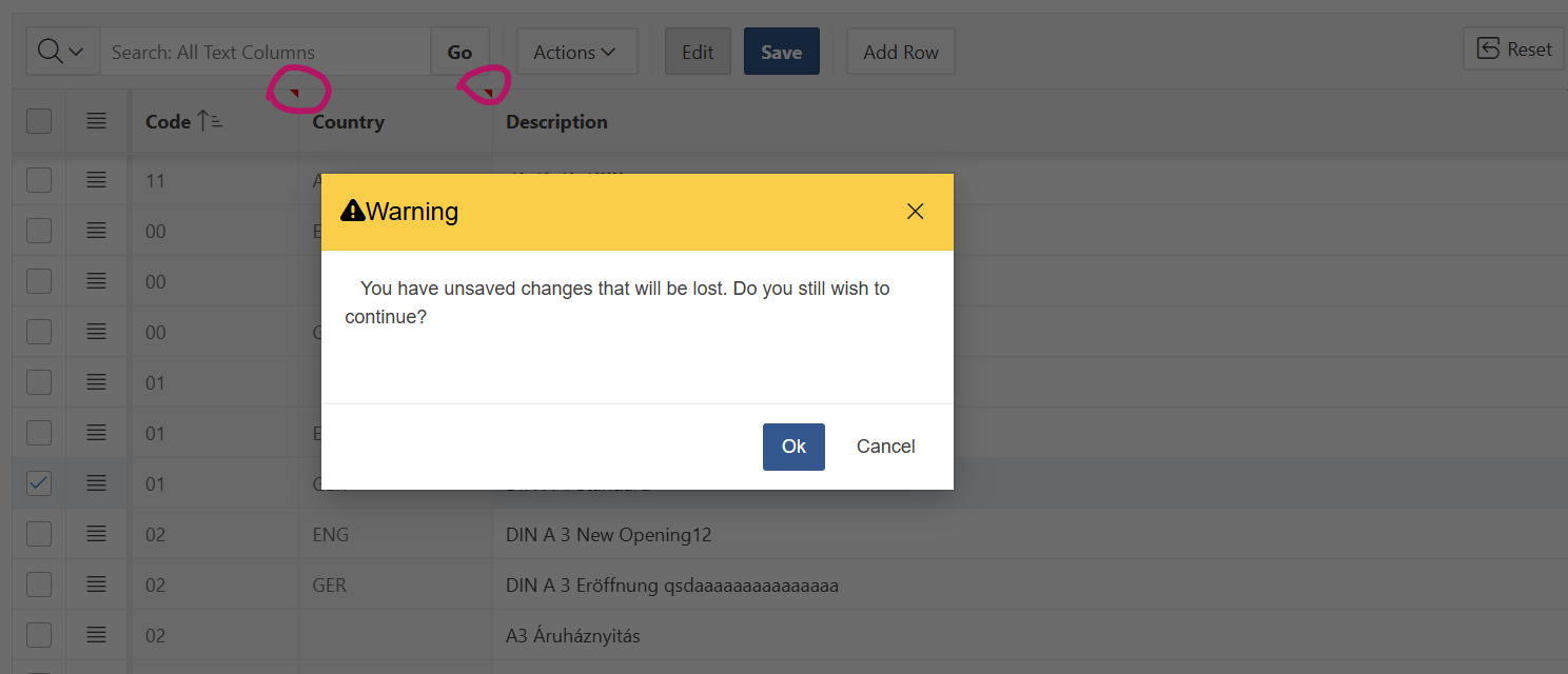 Warn on unsaved changes -> how to suppress? - Oracle Forums