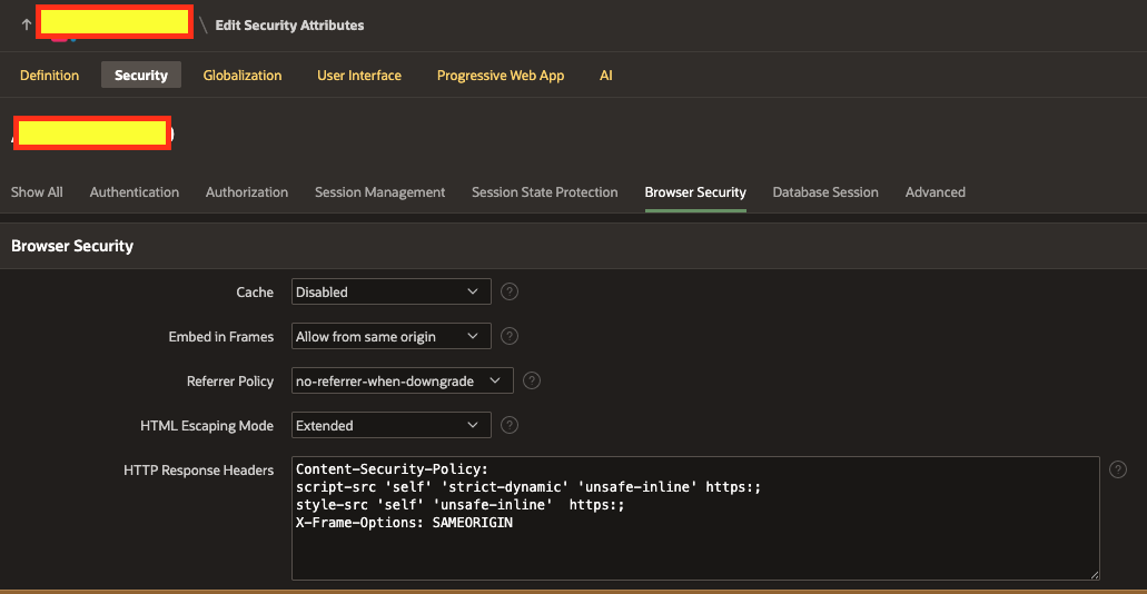 Potential Bug: Oracle APEX Security for Embed in Frames (X-Frame