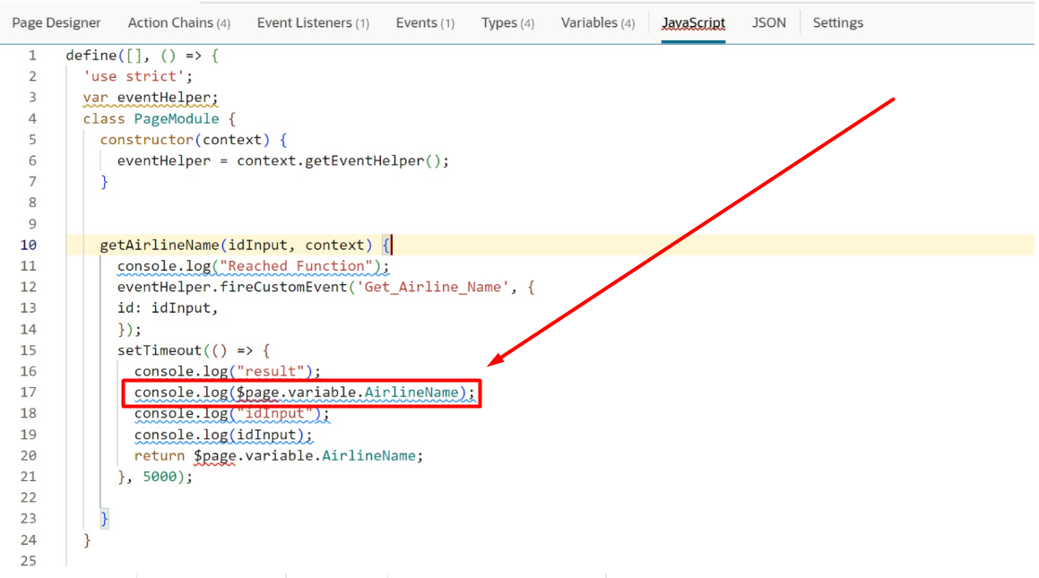 Access a page variable from javascript editor - Oracle Forums