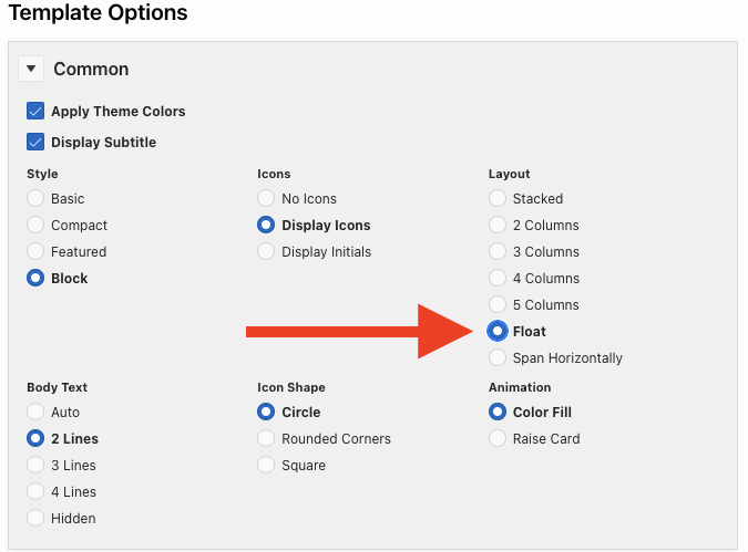 Issue With Float Card Template In Classic Report Region - Oracle Forums