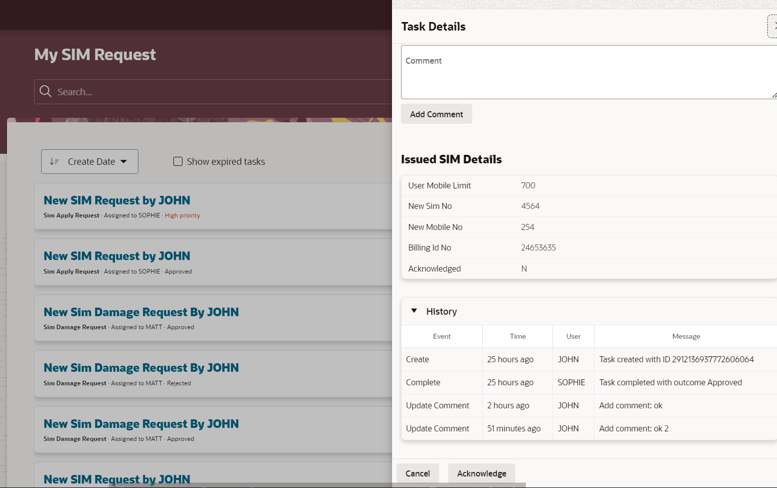 Issue with Acknowledgment Button in Task Details Page Not Updating emp ...