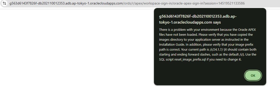 Oracle Cloud free tier is not loading necessary files for Apex ...