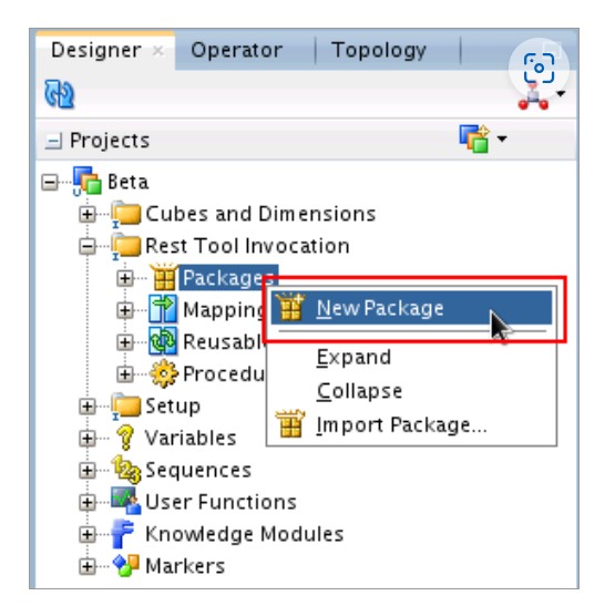 Missing New Folder and New Package options - Oracle Forums