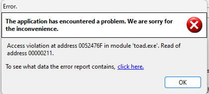 Error when accessing another session in Toad for Oracle - Oracle Forums