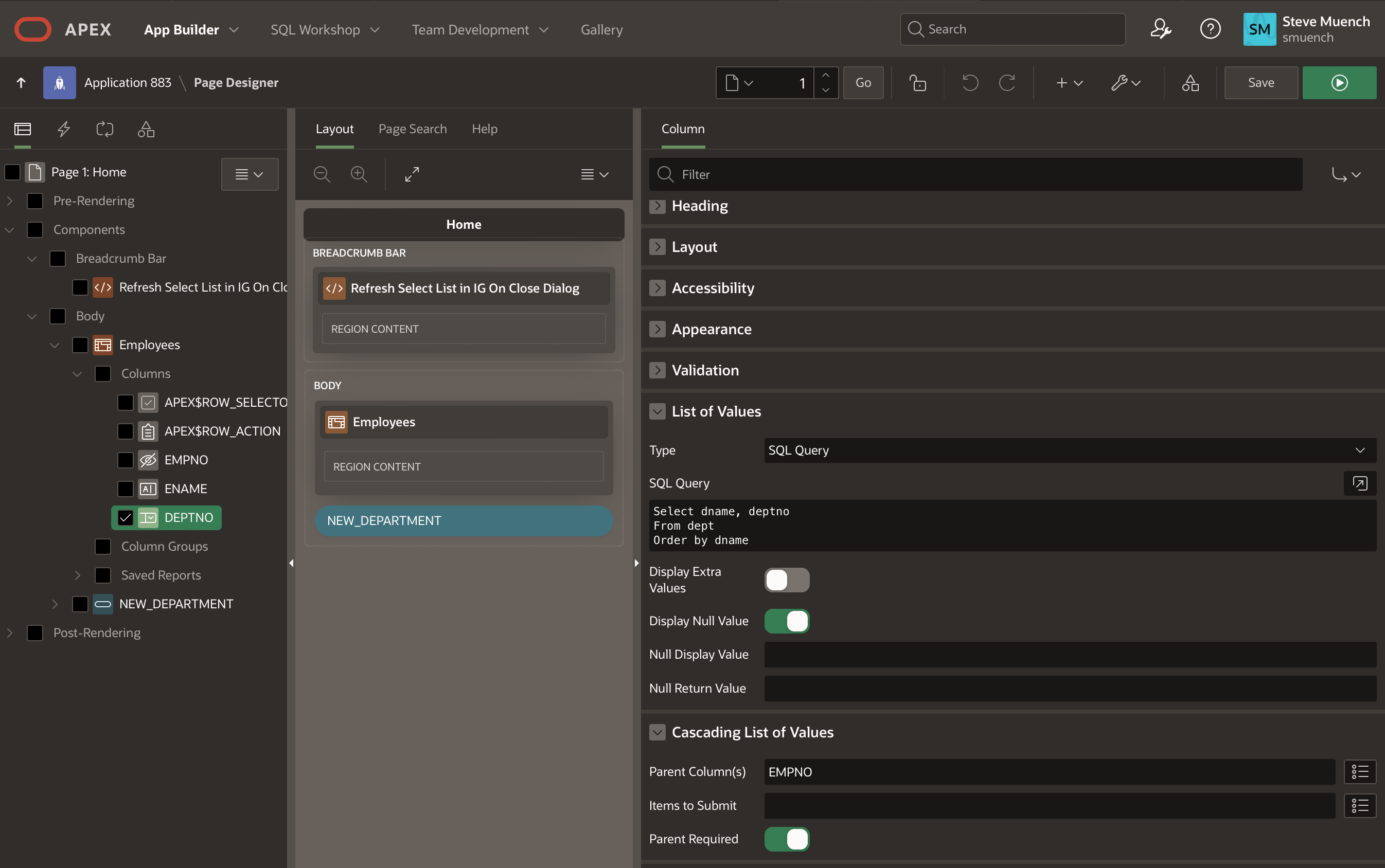 Refresh a select list in an interactive grid when Modal page is
