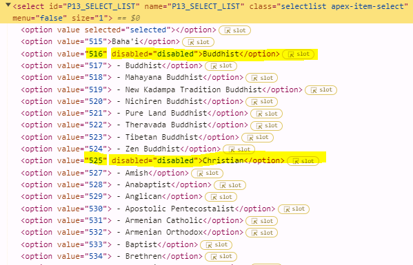 Disabling rows in Popup LOV - Oracle Forums