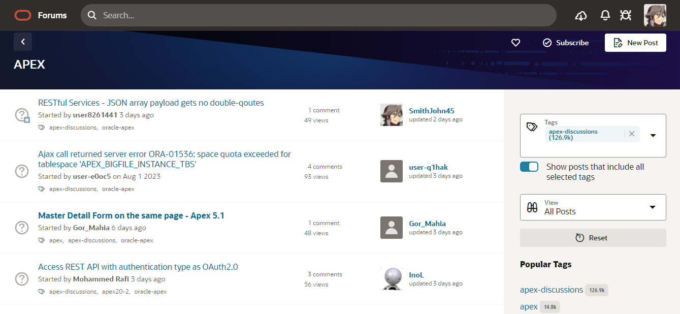Apex discussion Forum seems not refreshing... may be - Oracle Forums