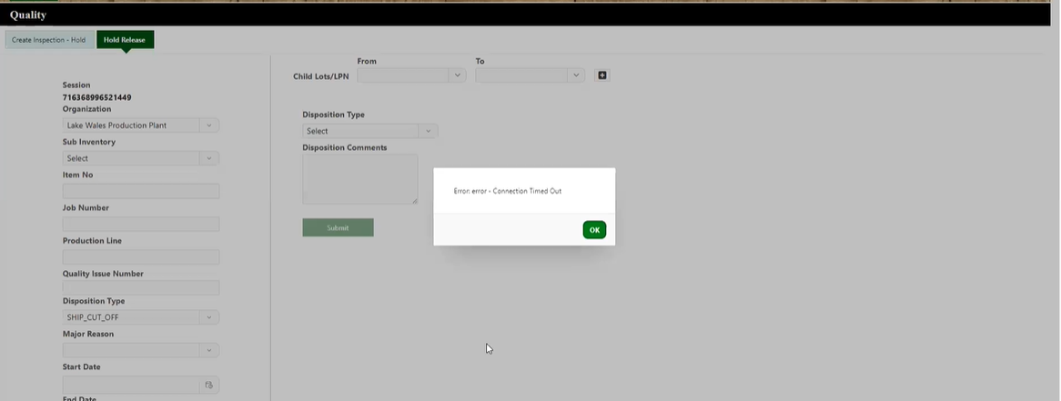 Connection Timed out issue in oracle apex. - Oracle Forums