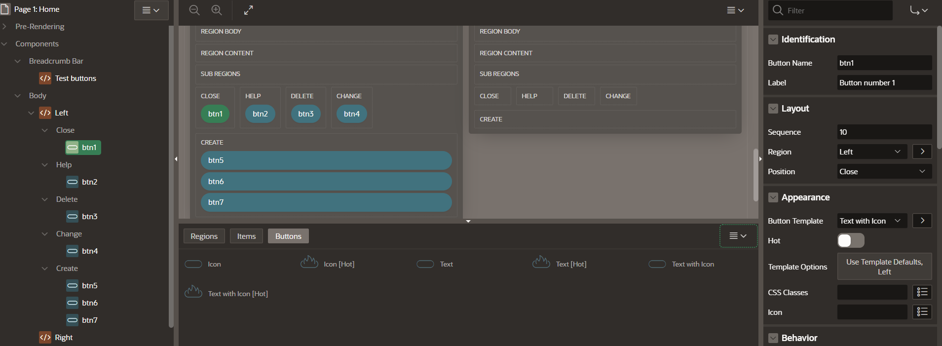 Problems rendering a region with many buttons - Oracle Forums