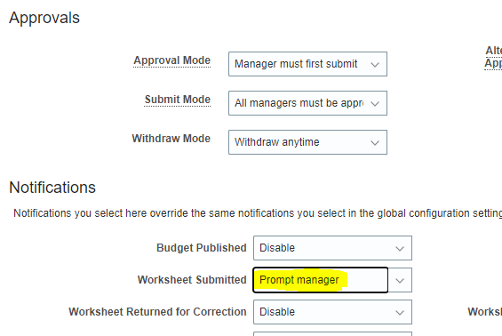 Worksheet Approval Notification is triggered to all the higher up ...