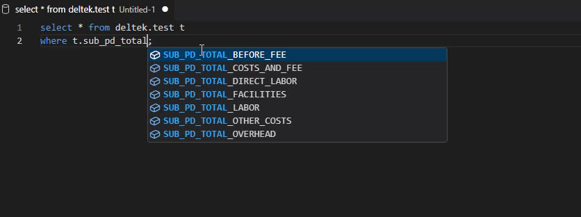Missing columns from IntelliSense - Oracle Forums