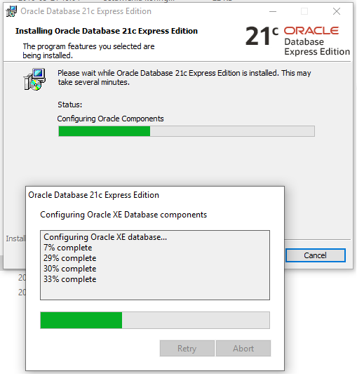 oracle 21c installation on windows 10