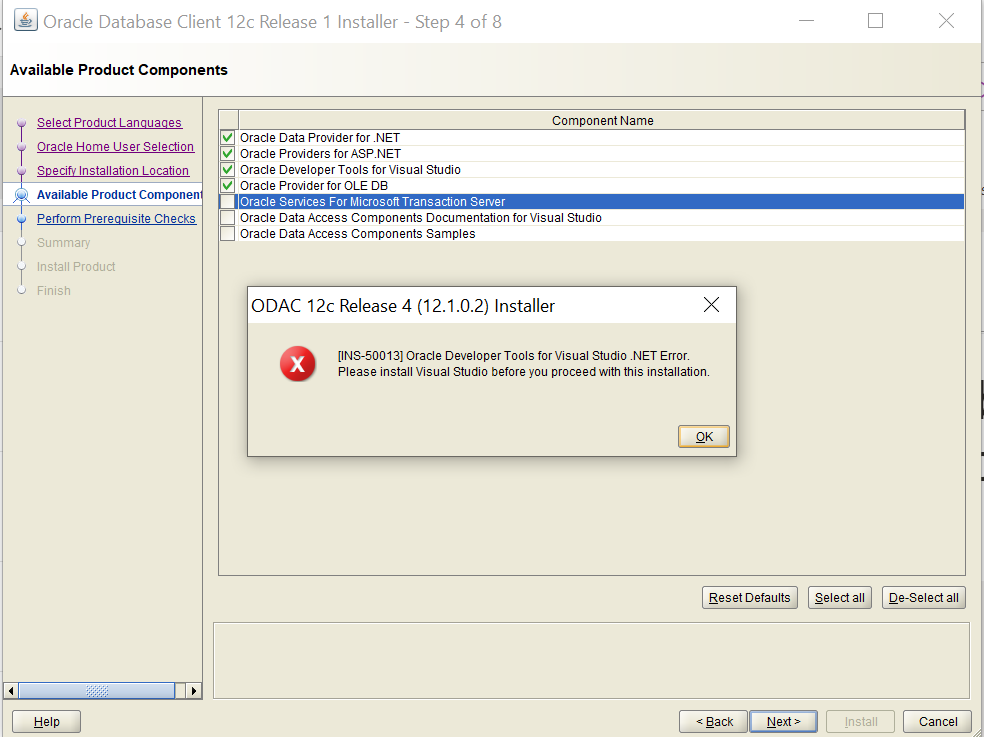 ODAC installation error(.NET error) - Oracle Forums