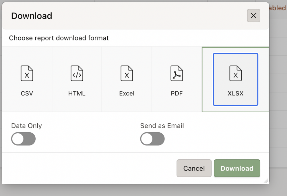 Download button is not working in custom excel download option - Oracle