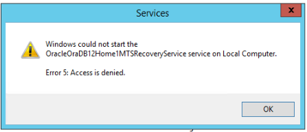 After the windows server reboot OracleMTSRecoveryService server could ...