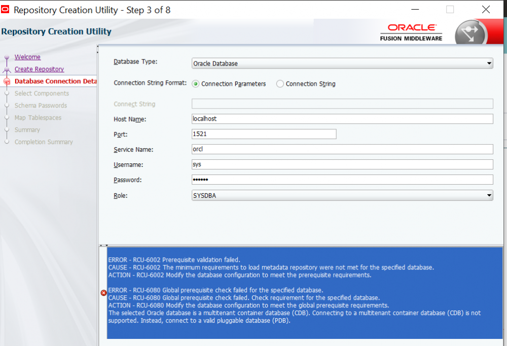 failed to set acl's for specified user oracle 19c